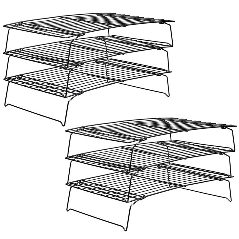 Kingrol 2 Pack 3-Tier Stackable Cooling Rack, Non-stick Wire Cake Rack for Pies, Cookies, Pastries - Image 2